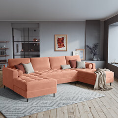 Мягкий уголок Milo Casa Santo 6S, розовый/черный цена и информация | Угловые диваны | pigu.lt