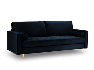 Trivietė sofa Milo Casa Santo, mėlyna/auksinės spalvos kaina ir informacija | Sofos | pigu.lt