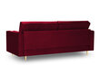 Trivietė sofa Milo Casa Santo, raudona/auksinės spalvos kaina ir informacija | Sofos | pigu.lt