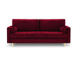 Trivietė sofa Milo Casa Santo, raudona/auksinės spalvos kaina ir informacija | Sofos | pigu.lt