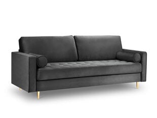 Trivietė sofa Milo Casa Santo, tamsiai pilka/auksinės spalvos kaina ir informacija | Sofos | pigu.lt