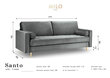 Trivietė sofa Milo Casa Santo, juoda/auksinės spalvos kaina ir informacija | Sofos | pigu.lt