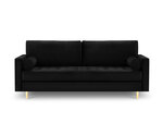 Trivietė sofa Milo Casa Santo, juoda/auksinės spalvos