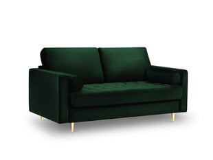 Двухместный диван Milo Casa Santo, темно-зеленый/золотой цена и информация | Диваны | pigu.lt