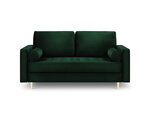 Двухместный диван Milo Casa Santo, темно-зеленый/золотой