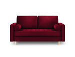 Dvivietė sofa Milo Casa Santo, raudona/aukso spalvos
