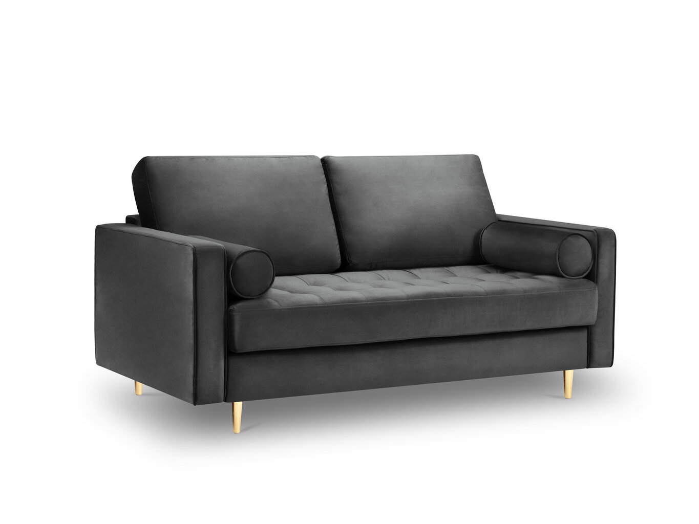 Dvivietė sofa Milo Casa Santo, tamsiai pilka/aukso spalvos kaina ir informacija | Sofos | pigu.lt
