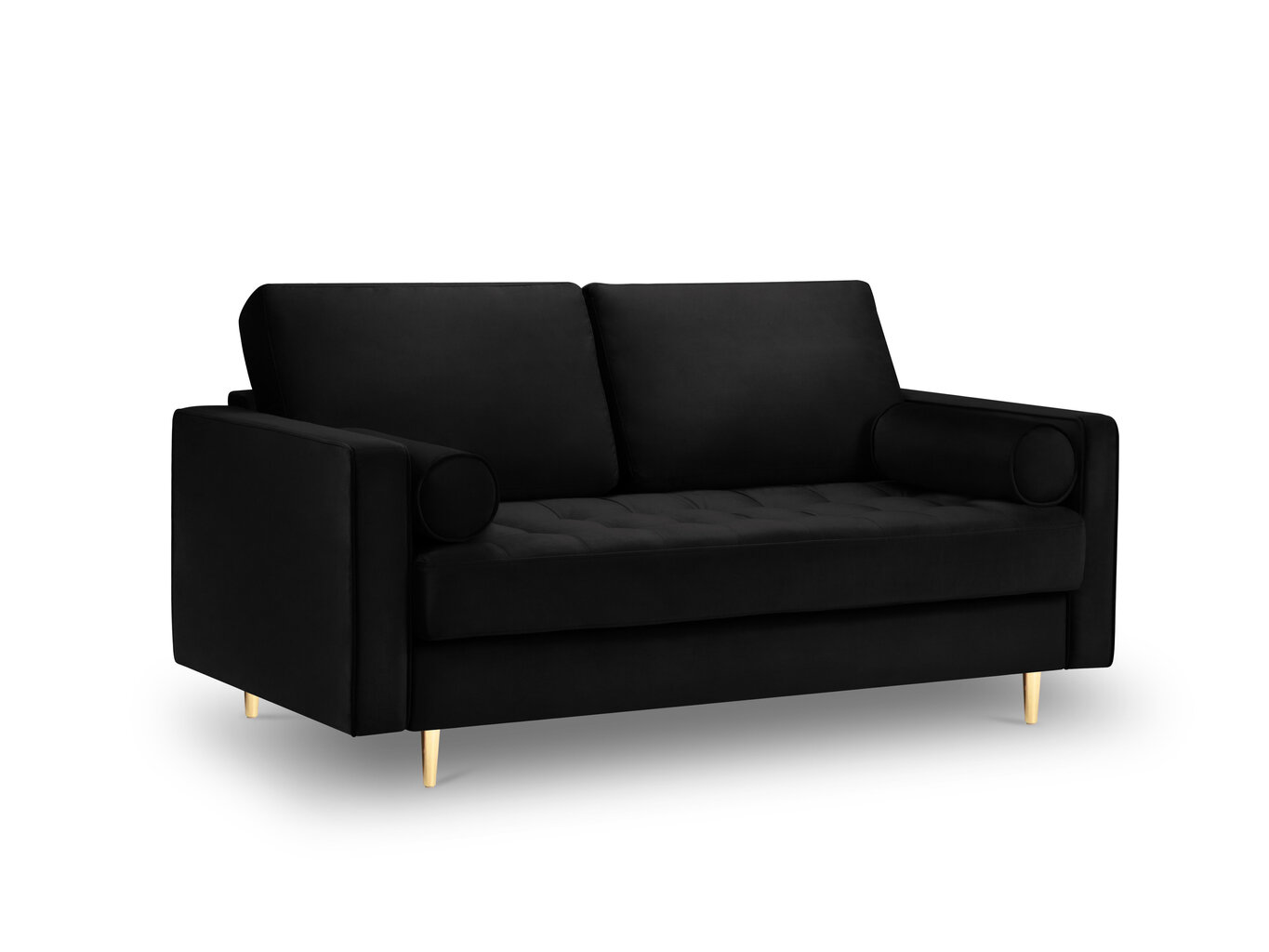 Dvivietė sofa Milo Casa Santo, juoda/aukso spalvos kaina ir informacija | Sofos | pigu.lt