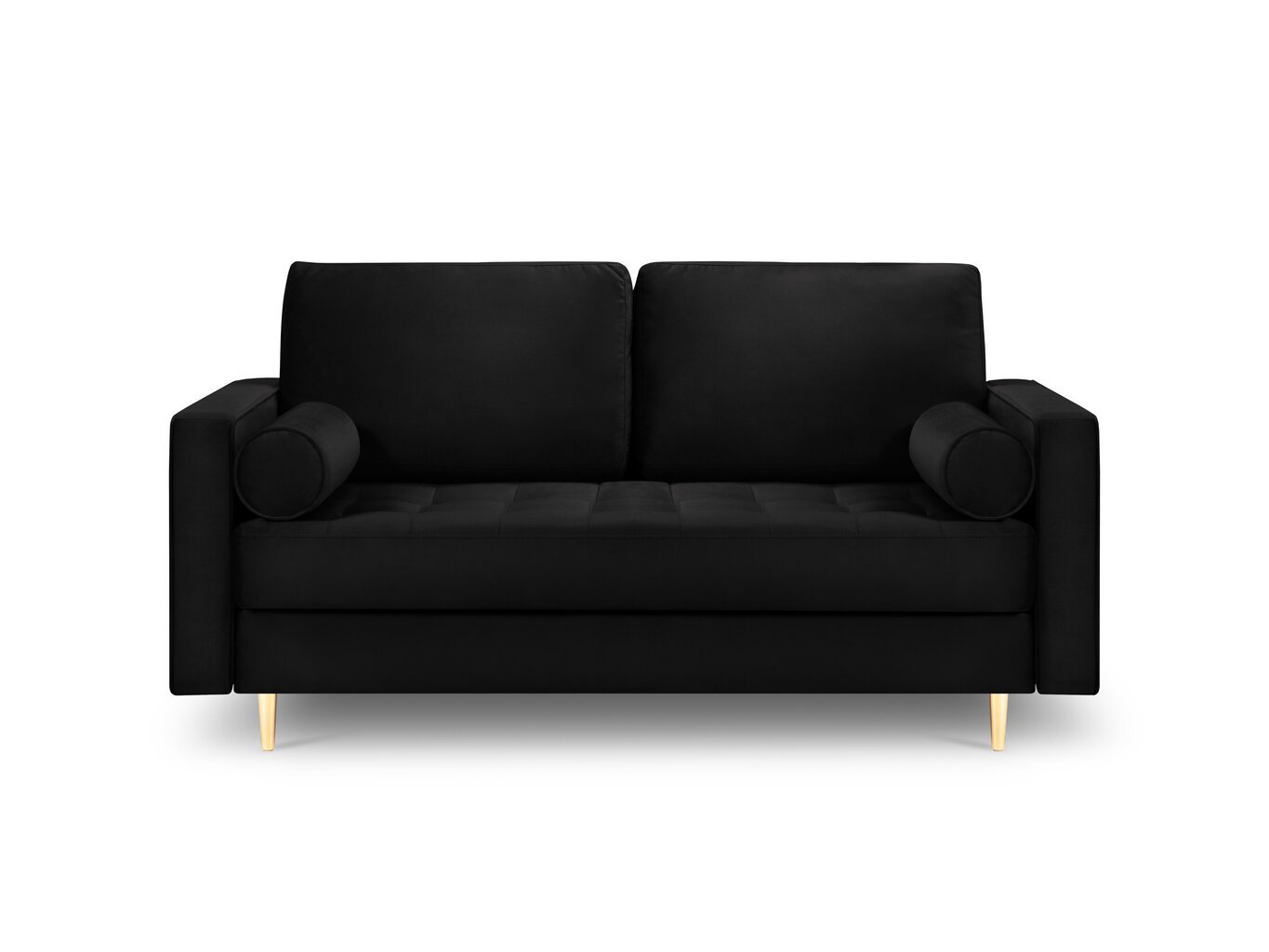 Dvivietė sofa Milo Casa Santo, juoda/aukso spalvos kaina ir informacija | Sofos | pigu.lt