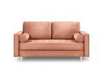 Dvivietė sofa Milo Casa Santo, rožinė/aukso spalvos