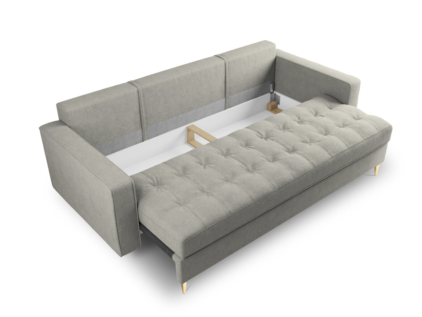 Trivietė sofa Milo Casa Santo 6, pilka/aukso spalvos kaina ir informacija | Sofos | pigu.lt