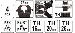 Replės vamzdžių jungtims užspausti YATO YT-21750 PEX-AL.PEX TH16-26 kaina ir informacija | Mechaniniai įrankiai | pigu.lt