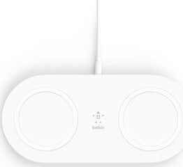 Беспроводное зарядное устройство Belkin WIZ008VFWH Dual Wireless, 15Вт цена и информация | Зарядные устройства для телефонов | pigu.lt