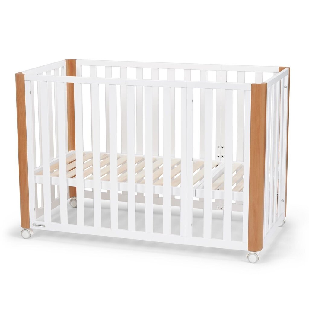 Kūdikio lovytė Kinderkraft Koya 60x90 cm su čiužiniu 4in1 , balta kaina ir informacija | Kūdikių lovytės | pigu.lt