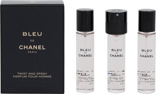 Rinkinys Chanel Bleu De Chanel Pour Homme EDP vyrams, 3 x 20 ml kaina ir informacija | Kvepalai vyrams | pigu.lt