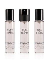 Rinkinys Chanel Bleu De Chanel Pour Homme EDP vyrams, 3 x 20 ml kaina ir informacija | Kvepalai vyrams | pigu.lt