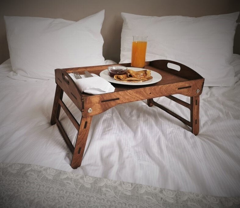 Pusryčių stalas - padėklas su sulankstomomis kojomis kaina ir informacija | Virtuvės įrankiai | pigu.lt
