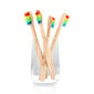 Medinis dantų šepetėlis su vaivorykštės spalvos šereliais, 3 vnt kaina ir informacija | Dantų šepetėliai, pastos | pigu.lt