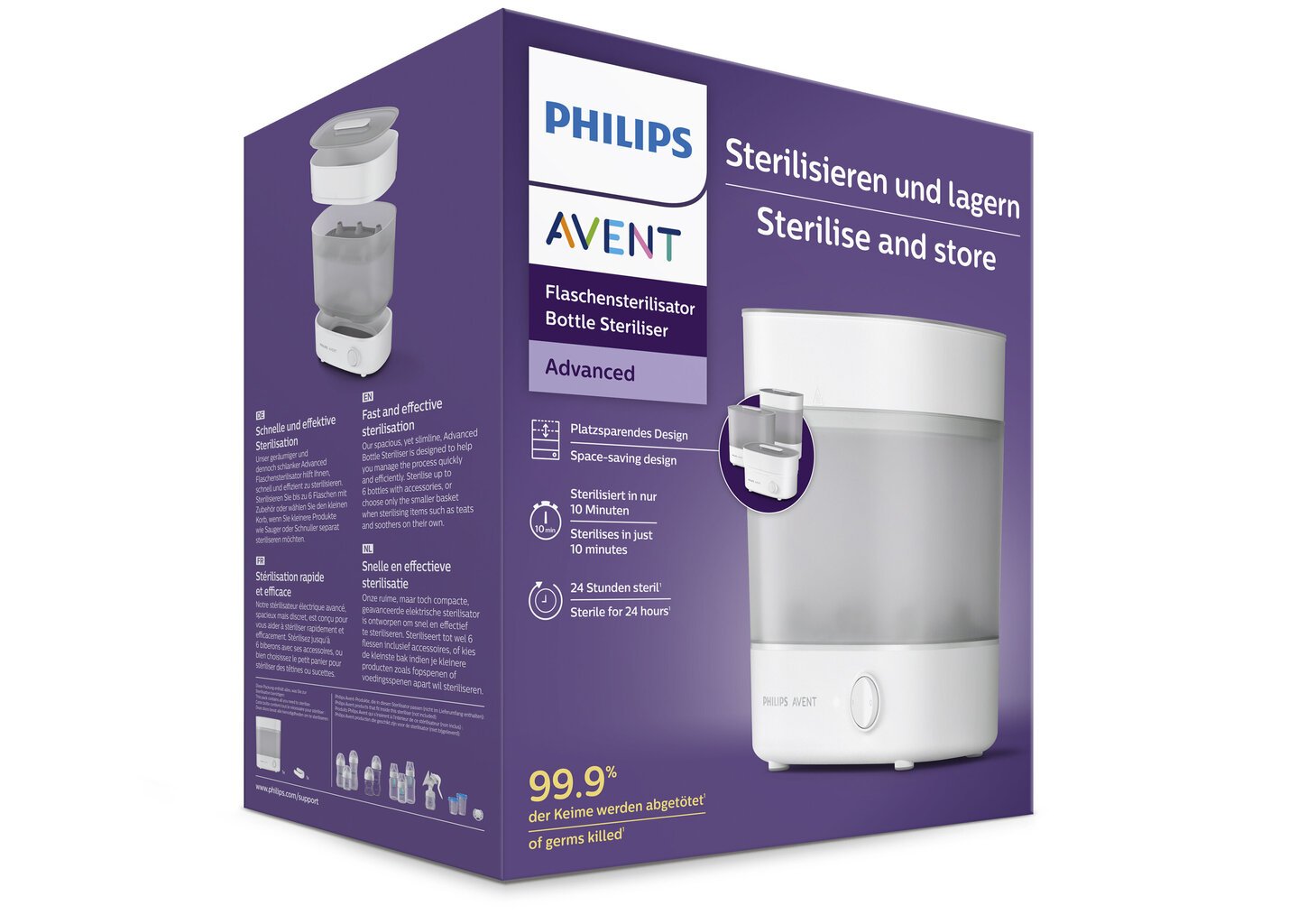 Elektrinis sterilizatorius kūdikių buteliukams Philips Avent SCF291/00 kaina ir informacija | Buteliukų šildytuvai, sterilizatoriai | pigu.lt