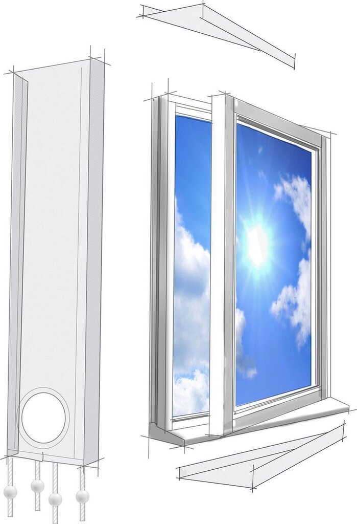 Alpina Air lango/durų tarpinė kondicionieriui kaina ir informacija | Kondicionieriai, šilumos siurbliai, rekuperatoriai | pigu.lt