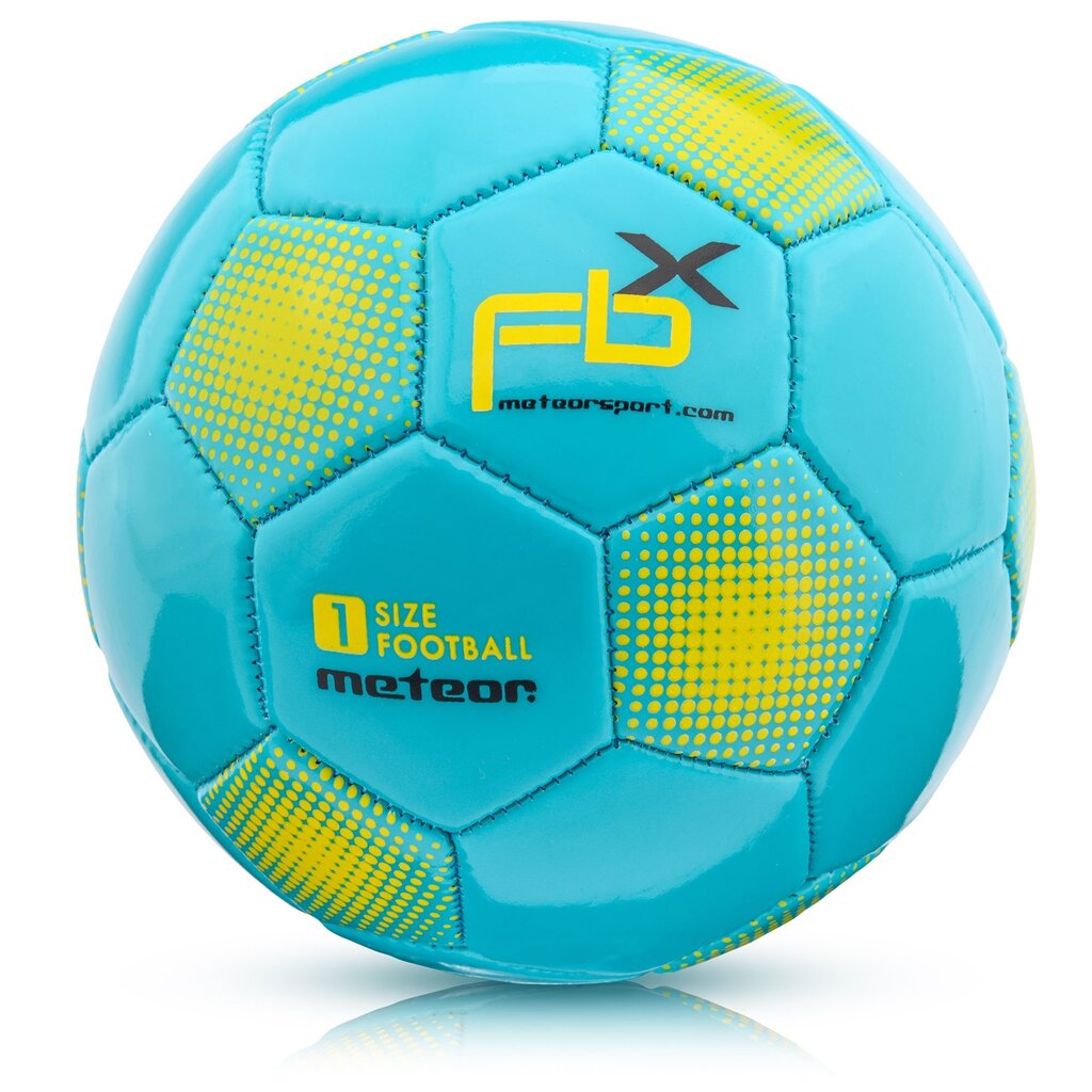 Futbolo kamuolys Meteor FBX, 1 dydis, mėlynas kaina ir informacija | Futbolo kamuoliai | pigu.lt
