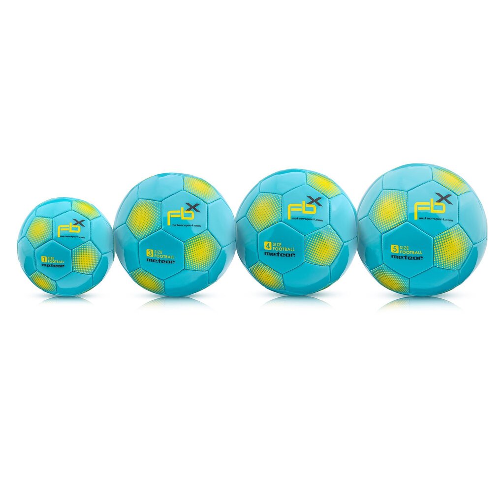 Futbolo kamuolys Meteor FBX, 1 dydis, mėlynas kaina ir informacija | Futbolo kamuoliai | pigu.lt