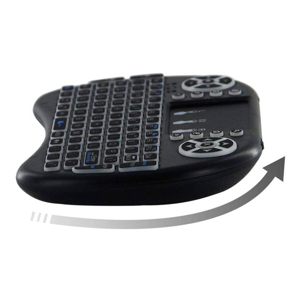 RoGer Q8 Wireless Mini Keyboard For PC / PS3 / XBOX 360 / Smart TV / Android + TouchPad Black (With RGB Backlight) цена и информация | Klaviatūros | pigu.lt