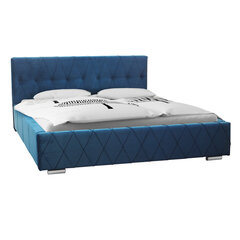 Кровать Carlo 160х200 см, синяя цена и информация | Кровати | pigu.lt