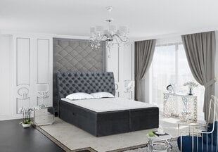 Кровать Monaco 160x200 см, серая цена и информация | Кровати | pigu.lt