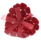 Raudonos muilo rožės širdelės formos dėžutėje, 24 vnt kaina ir informacija | Muilai | pigu.lt