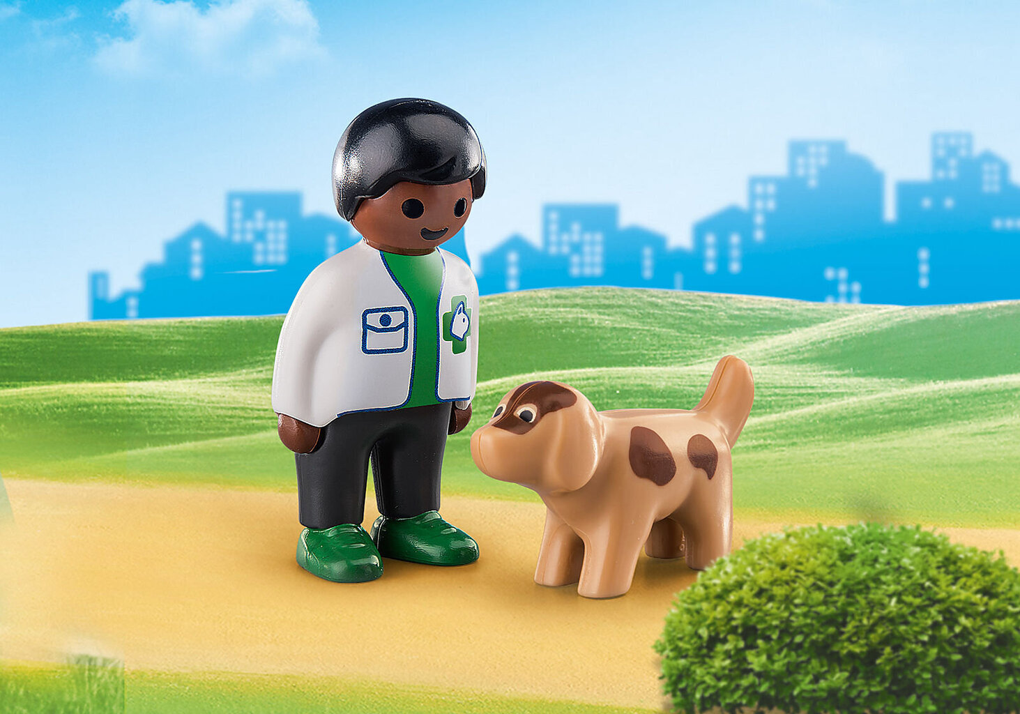 70407 PLAYMOBIL® 1.2.3 Veterinaras su šuniuku цена и информация | Konstruktoriai ir kaladėlės | pigu.lt