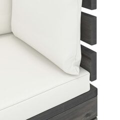 Lauko baldų komplektas iš palečių su pagalvėlėmis, 7 dalių, pilkas цена и информация | Комплекты уличной мебели | pigu.lt