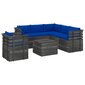 Sodo komplektas iš palečių su pagalvėlėmis, 7 dalių, mėlynas цена и информация | Lauko baldų komplektai | pigu.lt