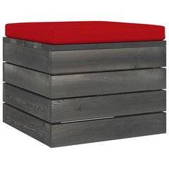 Sodo komplektas iš palečių su pagalvėlėmis, 12 dalių, raudonas цена и информация | Комплекты уличной мебели | pigu.lt