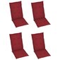 Sulankstomos sodo kėdės su pagalvėmis, 3 vnt, raudonos kaina ir informacija | Lauko kėdės, foteliai, pufai | pigu.lt
