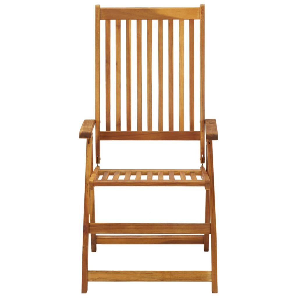 vidaXL Sulankstomos sodo kėdės su pagalvėmis, 3vnt., akacijos masyvas kaina ir informacija | Lauko kėdės, foteliai, pufai | pigu.lt