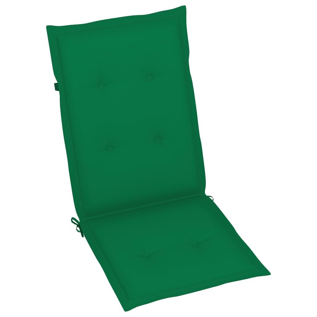 Sulankstomos sodo kėdės su pagalvėmis, 6 vnt, žalios цена и информация | Lauko kėdės, foteliai, pufai | pigu.lt