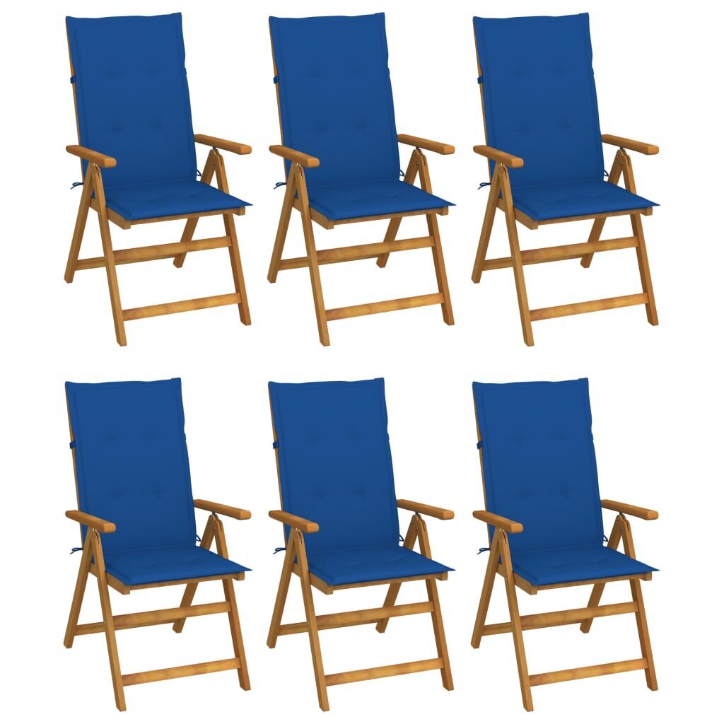 Sulankstomos sodo kėdės su pagalvėmis, 6vnt. kaina ir informacija | Lauko kėdės, foteliai, pufai | pigu.lt