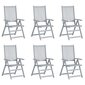 Atlošiamos lauko kėdės su pagalvėlėmis, 6 vnt., medienos masyvas kaina ir informacija | Lauko kėdės, foteliai, pufai | pigu.lt