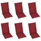 Atlošiamos sodo kėdės su pagalvėmis, 6 vnt, raudonos kaina ir informacija | Lauko kėdės, foteliai, pufai | pigu.lt