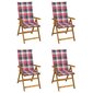 Atlošiamos sodo kėdės su pagalvėmis, 4 vnt., įvairių spalvų цена и информация | Lauko kėdės, foteliai, pufai | pigu.lt
