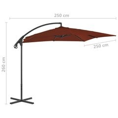Lauko skėtis su plieniniu stulpu, 300x260 cm, rudas цена и информация | Зонты, маркизы, стойки | pigu.lt