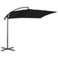 Lauko skėtis su plieniniu stulpu, 300x260 cm, juodas kaina ir informacija | Skėčiai, markizės, stovai | pigu.lt