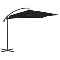 Lauko skėtis su plieniniu stulpu, 300x260 cm, juodas цена и информация | Зонты, маркизы, стойки | pigu.lt