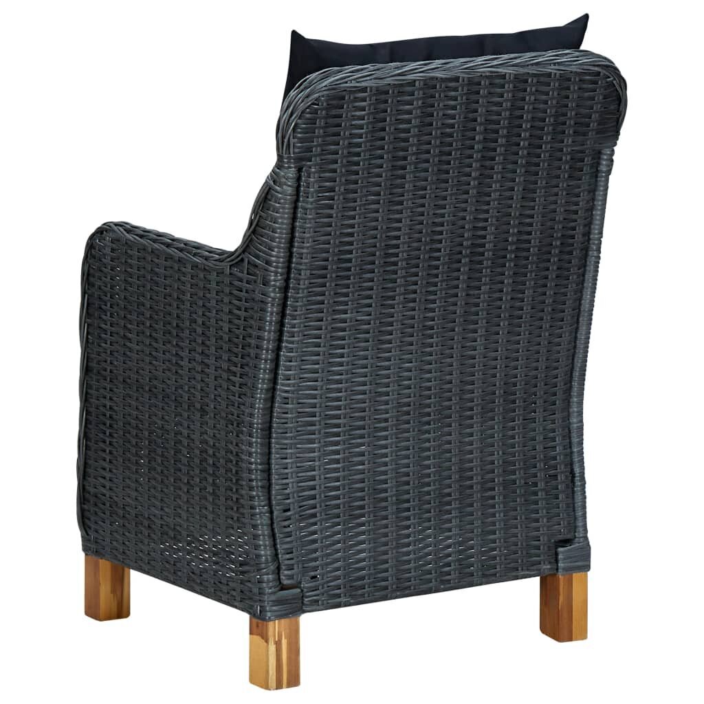 Sodo kėdės su pagalvėlėmis, 2 vnt., poliratanas kaina ir informacija | Lauko kėdės, foteliai, pufai | pigu.lt