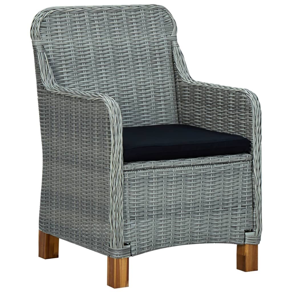 Sodo kėdės su pagalvėlėmis, 2 vnt, pilkos kaina ir informacija | Lauko kėdės, foteliai, pufai | pigu.lt