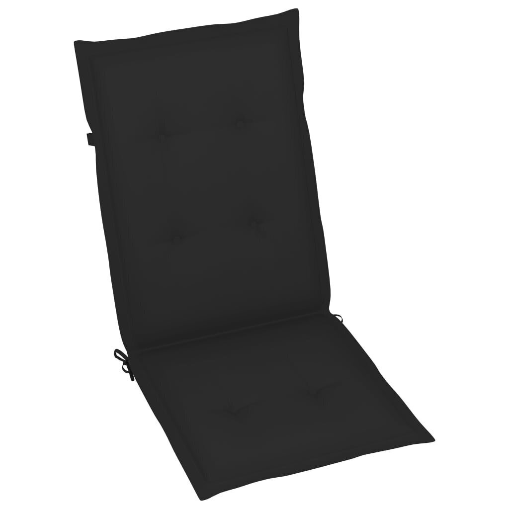 Sodo kėdės pagalvėlės, 120x50x4 cm, 6 vnt, juodos kaina ir informacija | Pagalvės, užvalkalai, apsaugos | pigu.lt