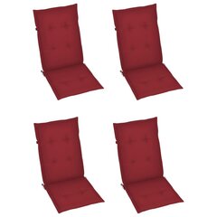 Sodo kėdės pagalvėlės, 120x50x4 cm, 4 vnt, raudonos kaina ir informacija | Pagalvės, užvalkalai, apsaugos | pigu.lt