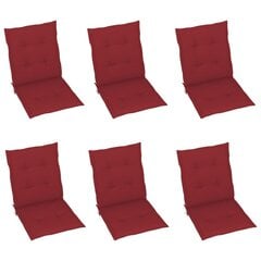 Sodo kėdės pagalvėlės, 100x50x4 cm, 6 vnt, raudonos kaina ir informacija | Pagalvės, užvalkalai, apsaugos | pigu.lt