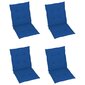 Pagalvėlės kėdei, 4 vnt., 100x50x4 cm, mėlynos kaina ir informacija | Pagalvės, užvalkalai, apsaugos | pigu.lt